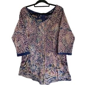 Nnamdi Ibenagu Spirit of Courage Old Style African Batik Tie Dye Tunic Size M